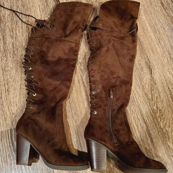 Soda Shoes - Soda Knee High lace up boots final price drop